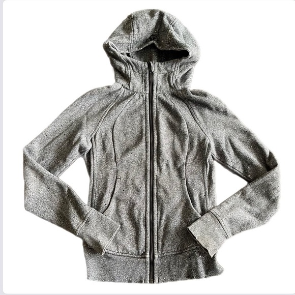 Lululemon Scuba Hoodie Light Cotton Fleece Luminesce Splatter White Black Size 2 - Picture 3 of 7